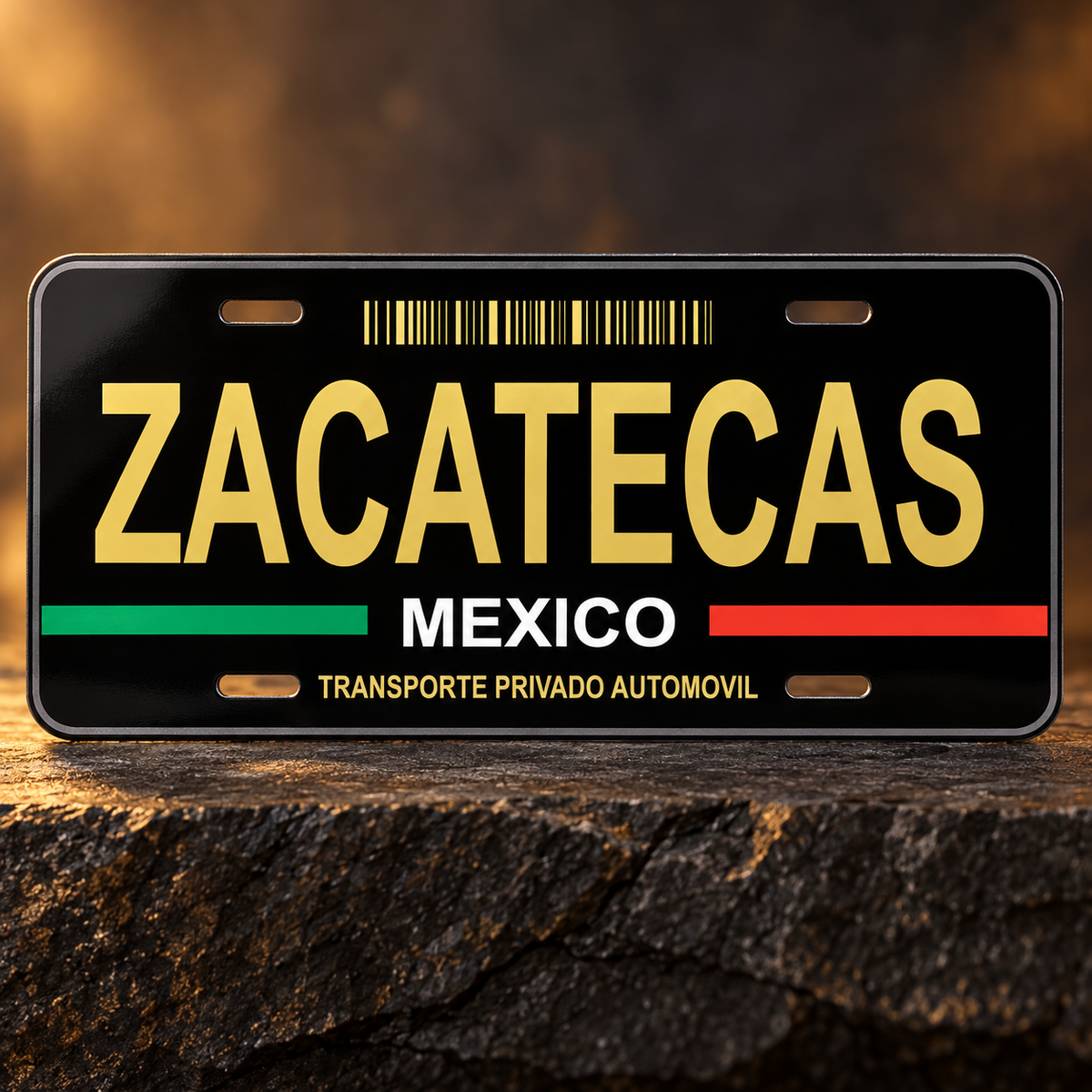 Black Zacatecas State License Plate