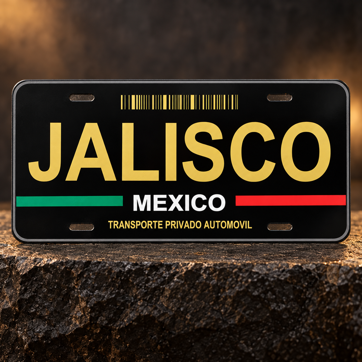Black Jalisco Mexico State License Plate