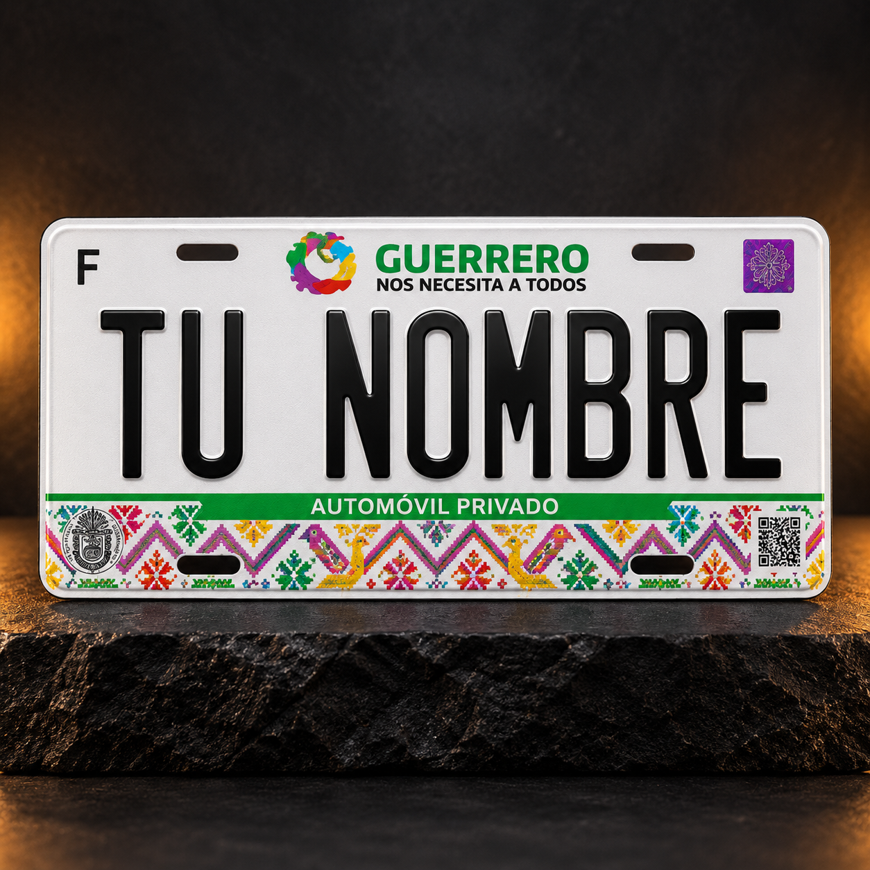 Custom Guerrero License Plate – Personalized 12×6