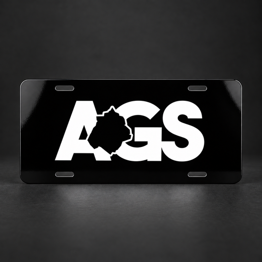 Aguascalientes AGS Black License Plate