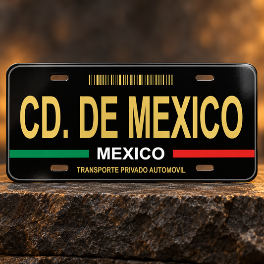Black Ciudad De Mexico State License Plate