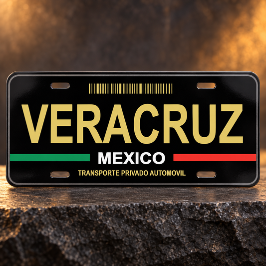 Black Veracruz State License Plate