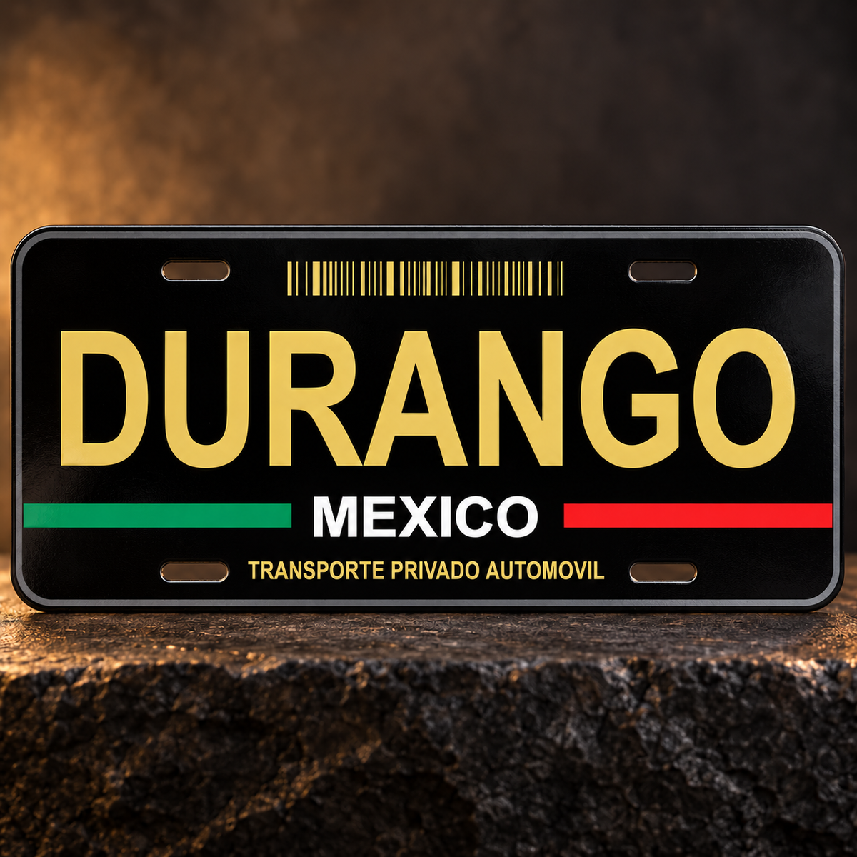 Black Durango Mexico State License Plate
