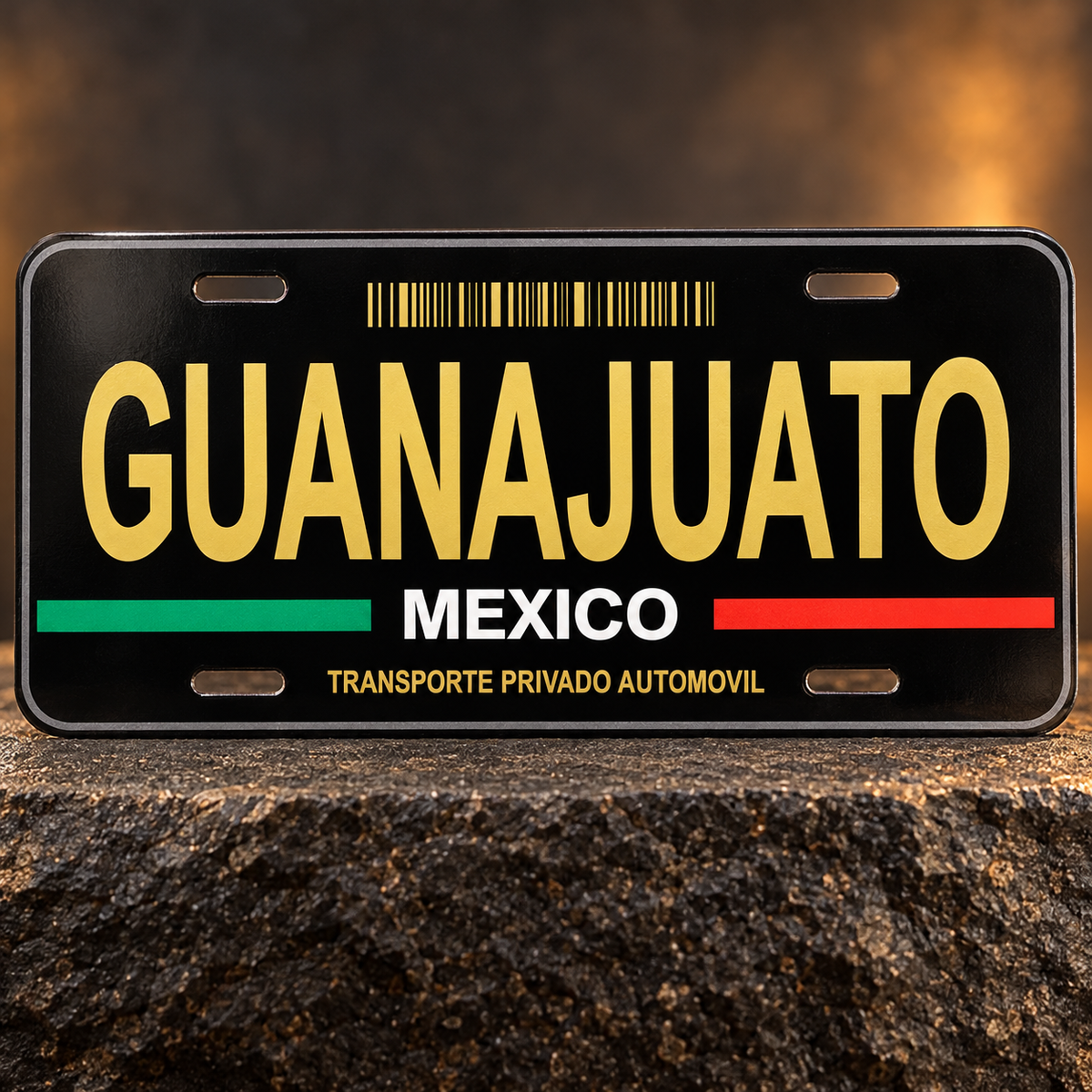 Black Guanajuato Mexico State License Plate