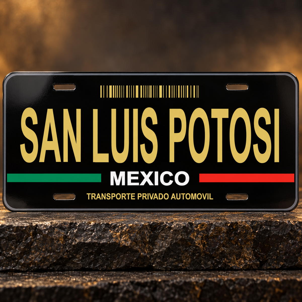 Black San Luis Potosí Mexico State License Plate