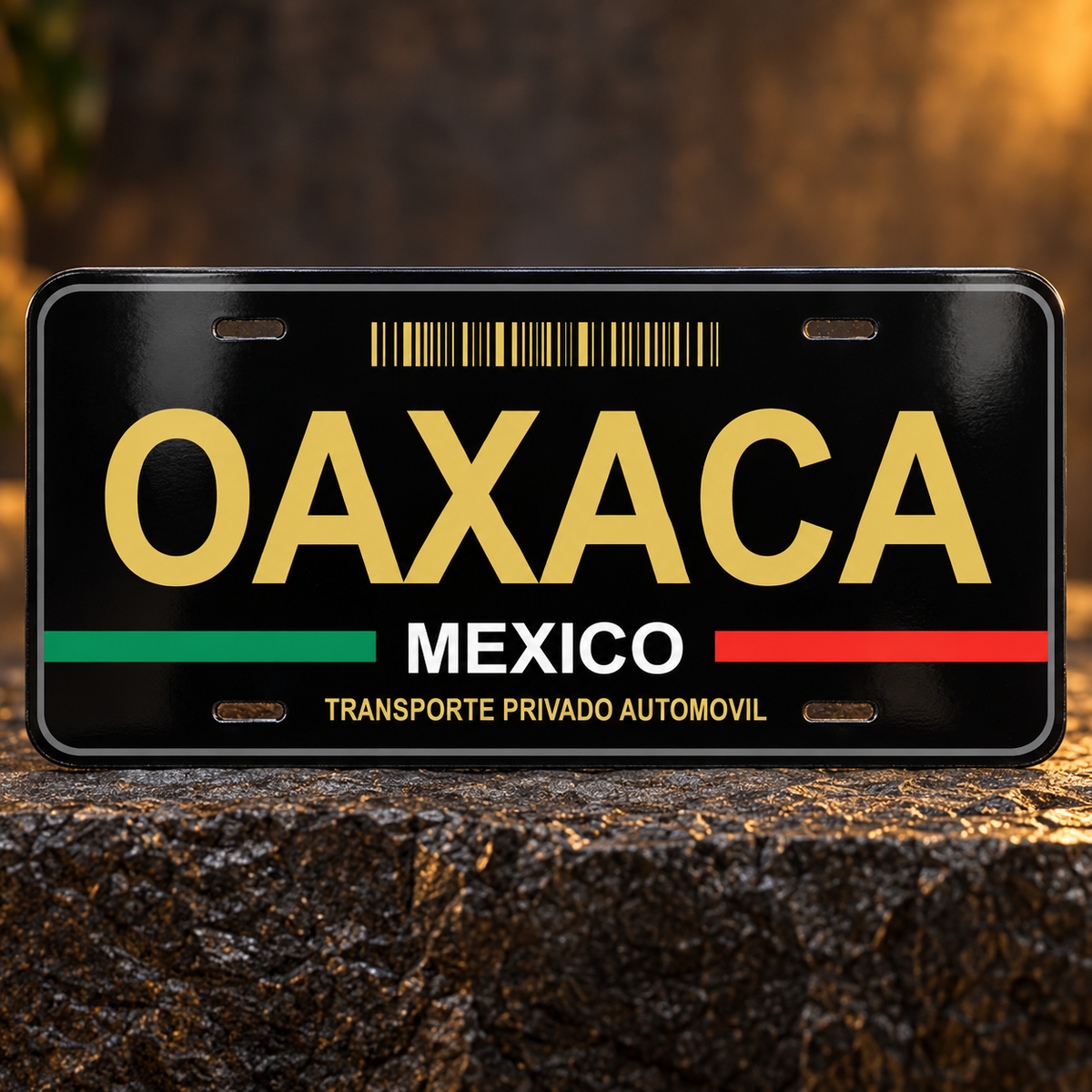 Black Oaxaca Mexico State License Plate