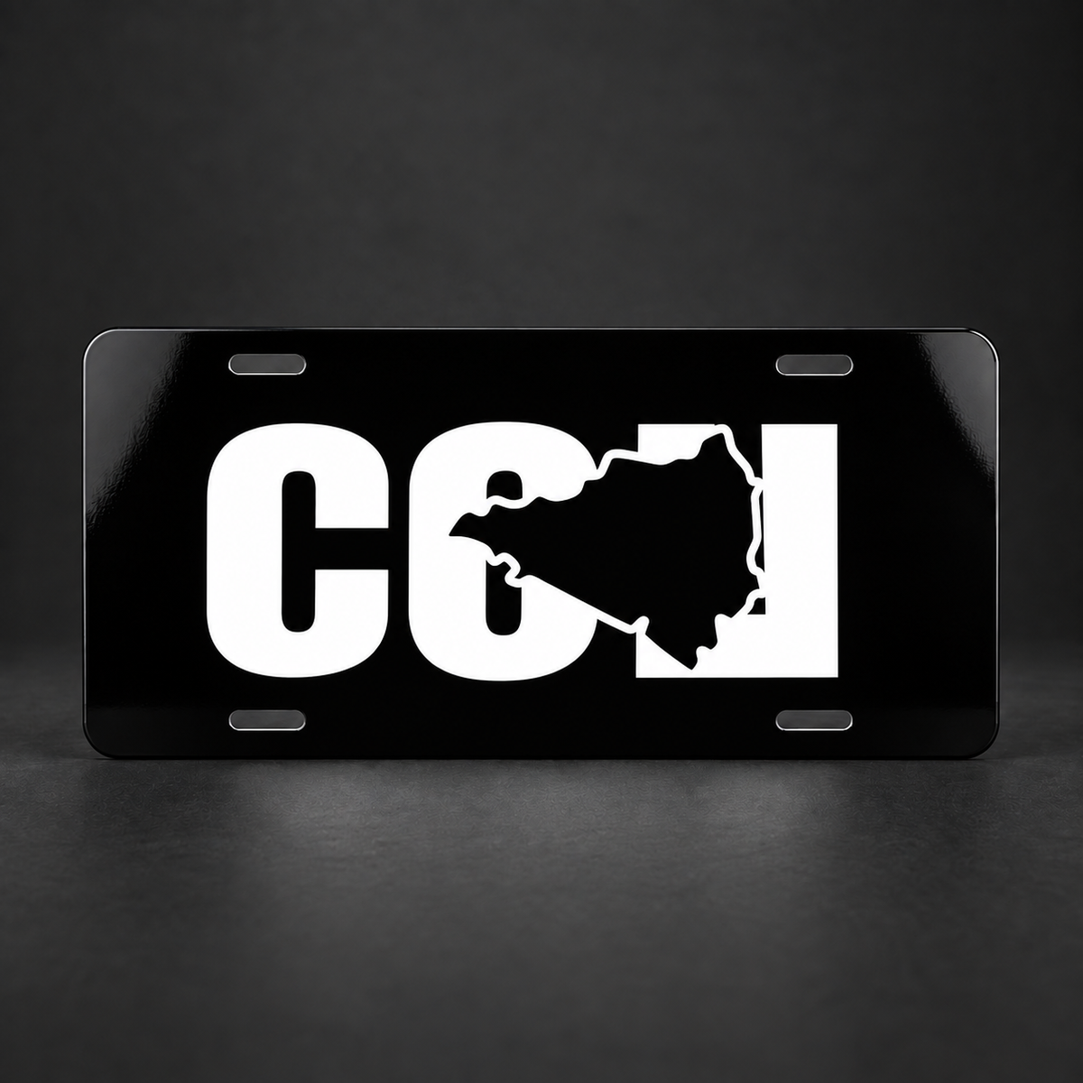 Colima COLI Black License Plate