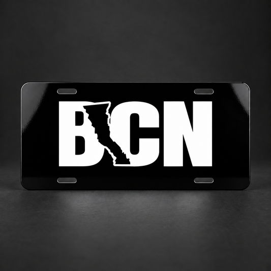 Baja California BCN Black License Plate