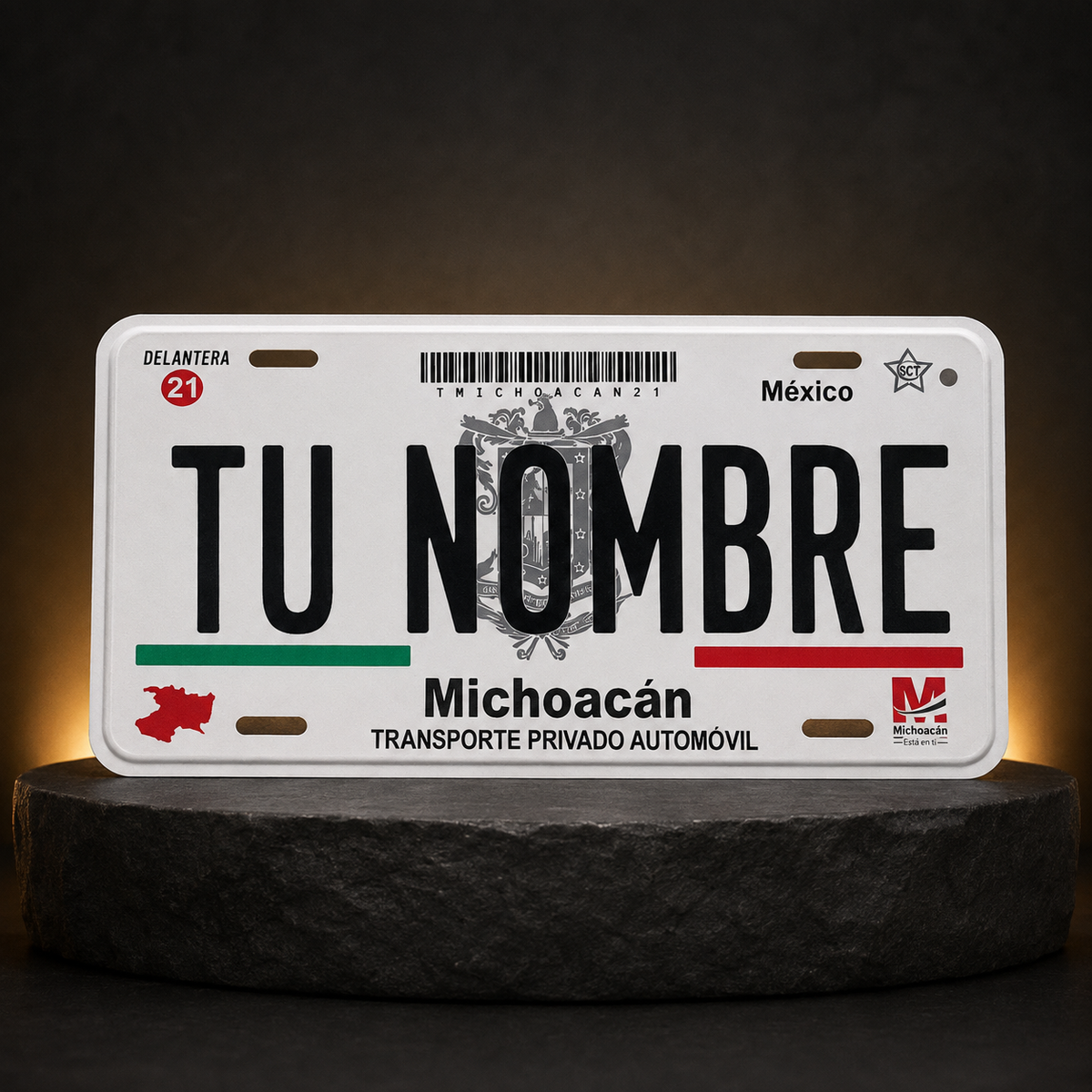Custom Michoacan License Plate – Personalized 12×6