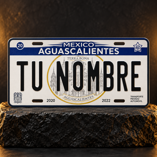 Custom Aguascalientes License Plate – Personalized 12×6