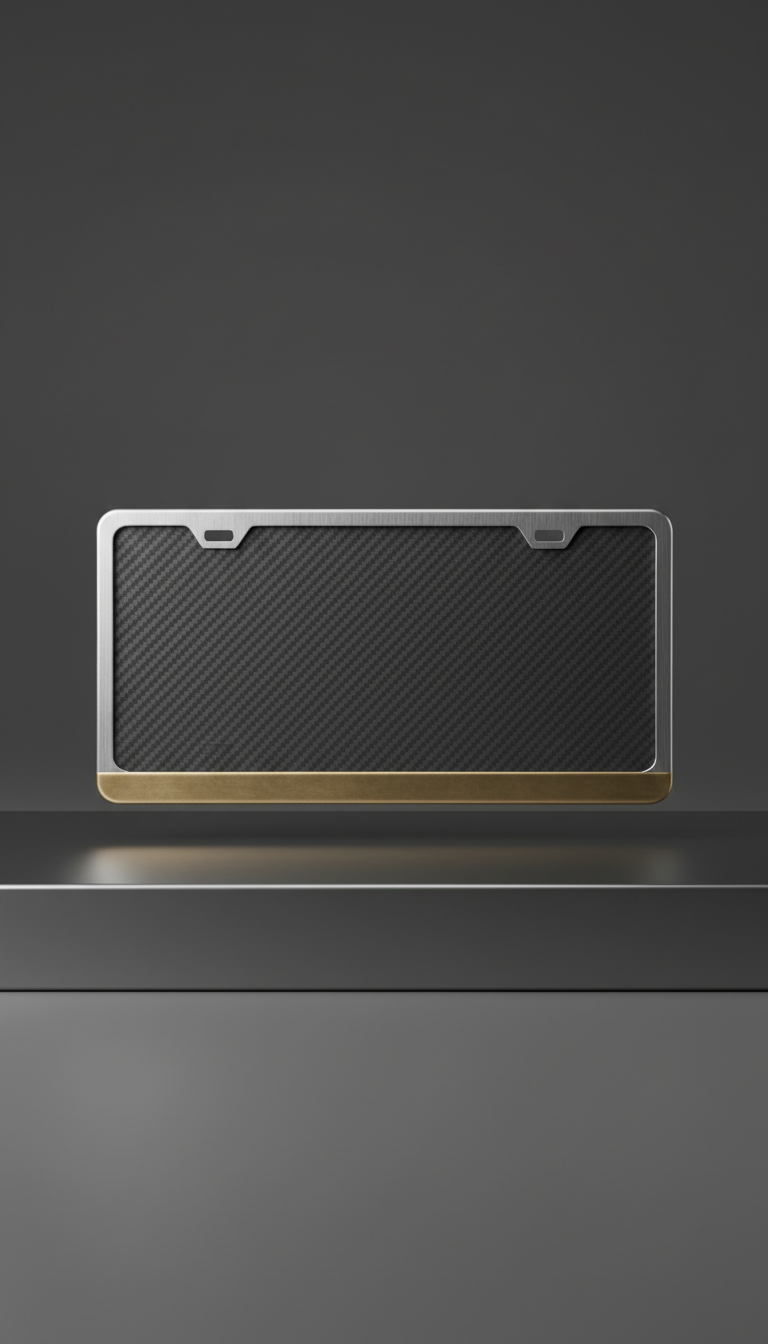 Brushed Steel Edge Carbon Fiber Plate